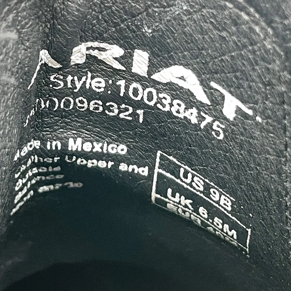 Ariat Pendleton Dixon Boots Womens 9B Black White Leather Western Aztec Festival